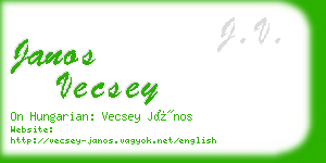 janos vecsey business card